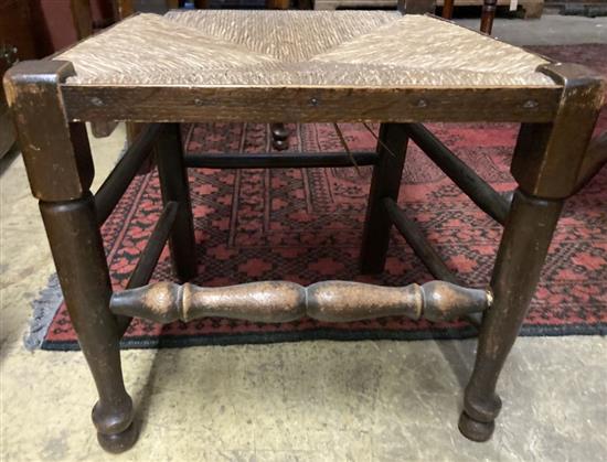 A pair of Lancashire rush seat ladderback chairs